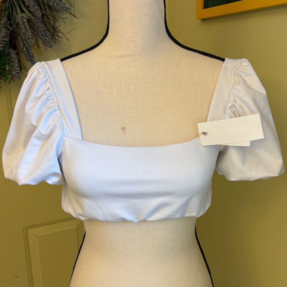 NWT LONDRE Puff Shoulder Swim Top size S